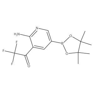 1-(2-Amino-5-(4,4,5,5-tetramethyl-1,3,2-dioxaborolan-2-yl)pyridin-3-yl)-2,2,2-trifluoroethan-1-one结构式