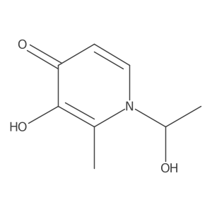 3-Hydroxy-1-(1-hydroxyethyl)-2-methyl-4(1H)-pyridinone结构式