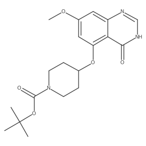 5-(1-Tert-butoxycarbonylpiperidin-4-yloxy)-7-methoxy-3,4-dihydroquinazolin-4-one结构式
