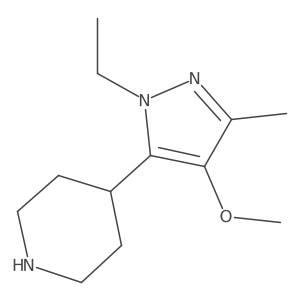 4-(1-ethyl-4-methoxy-3-methyl-1H-pyrazol-5-yl)Piperidine结构式