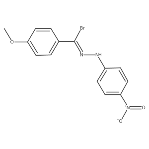 4-Methoxy-N-(4-nitrophenyl)benzenecarbohydrazonoyl bromide结构式