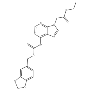 Ethyl 2-(6-(((benzo[d][1,3]dioxol-5-ylmethoxy)carbonyl)amino)-9H-purin-9-yl)acetate结构式