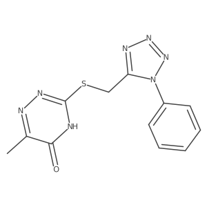 6-methyl-3-{[(1-phenyl-1H-tetrazol-5-yl)methyl]sulfanyl}-1,2,4-triazin-5-ol Structure