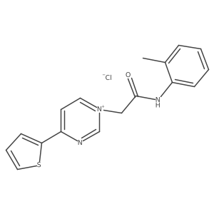1-[2-Oxo-2-(2-toluidino)ethyl]-4-(2-thienyl)pyrimidin-1-ium chloride Structure