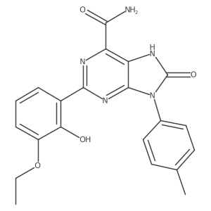 2-(3-ethoxy-2-hydroxyphenyl)-8-oxo-9-(p-tolyl)-8,9-dihydro-7H-purine-6-carboxamide结构式