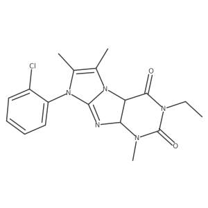 6-(2-Chlorophenyl)-2-ethyl-4,7,8-trimethyl-4a,9a-dihydropurino[7,8-a]imidazole-1,3-dione结构式
