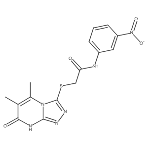2-((5,6-dimethyl-7-oxo-7,8-dihydro-[1,2,4]triazolo[4,3-a]pyrimidin-3-yl)thio)-N-(3-nitrophenyl)acetamide结构式