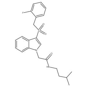 2-(3-((2-fluorobenzyl)sulfonyl)-1H-indol-1-yl)-N-isopentylacetamide Structure