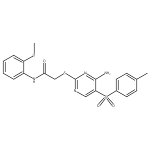 2-({4-amino-5-[(4-methylphenyl)sulfonyl]pyrimidin-2-yl}sulfanyl)-N-(2-methoxyphenyl)acetamide结构式