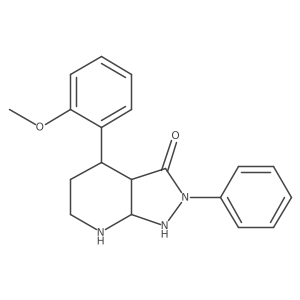 4-(2-methoxyphenyl)-2-phenyl-3a,4,5,6,7,7a-hexahydro-1H-pyrazolo[3,4-b]pyridin-3-one Structure