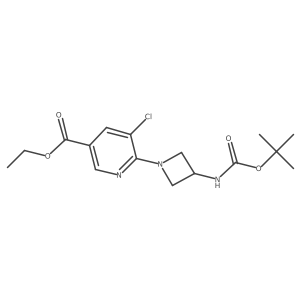 Ethyl 6-{3-[(tert-butoxycarbonyl)amino]azetidin-1-yl}-5-chloronicotinate Structure