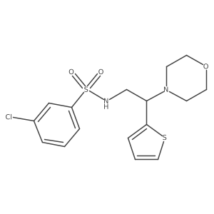 3-chloro-N-(2-morpholino-2-(thiophen-2-yl)ethyl)benzenesulfonamide结构式