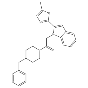 1-(4-benzylpiperidin-1-yl)-2-(2-(5-methyl-1,3,4-oxadiazol-2-yl)-1H-indol-1-yl)ethanone Structure