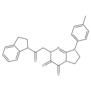 2-(2-(indolin-1-yl)-2-oxoethyl)-8-(p-tolyl)-7,8-dihydroimidazo[2,1-c][1,2,4]triazine-3,4(2H,6H)-dione Structure