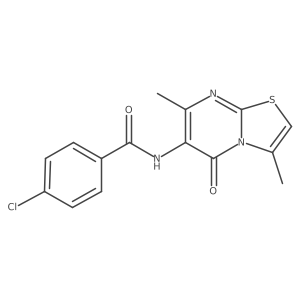 4-chloro-N-(3,7-dimethyl-5-oxo-5H-thiazolo[3,2-a]pyrimidin-6-yl)benzamide Structure