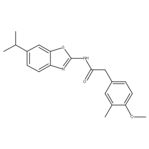 N-(6-isopropylbenzo[d]thiazol-2-yl)-2-(4-methoxy-3-methylphenyl)acetamide结构式