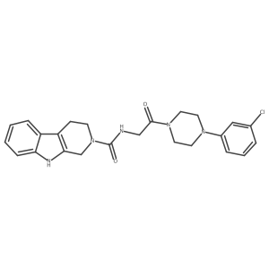 N-{2-[4-(3-chlorophenyl)piperazin-1-yl]-2-oxoethyl}-1,3,4,9-tetrahydro-2H-beta-carboline-2-carboxamide结构式