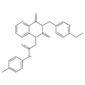 2-(3-(4-methoxybenzyl)-2,4-dioxo-3,4-dihydropteridin-1(2H)-yl)-N-(p-tolyl)acetamide Structure