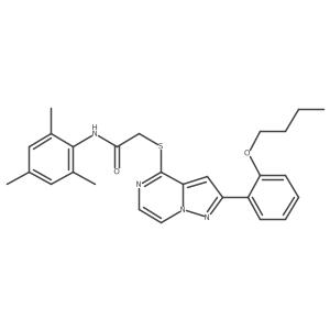 2-{[2-(2-butoxyphenyl)pyrazolo[1,5-a]pyrazin-4-yl]sulfanyl}-N-(2,4,6-trimethylphenyl)acetamide Structure