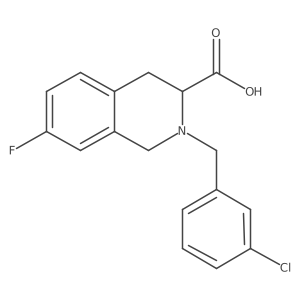 3-Isoquinolinecarboxylic acid, 2-[(3-chlorophenyl)methyl]-7-fluoro-1,2,3,4-tetrahydro- Structure