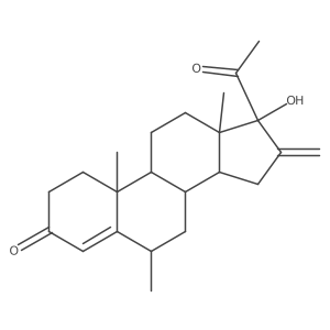 17-Hydroxy-6alpha-methyl-16-methylidenepregn-4-ene-3,20-dione Structure
