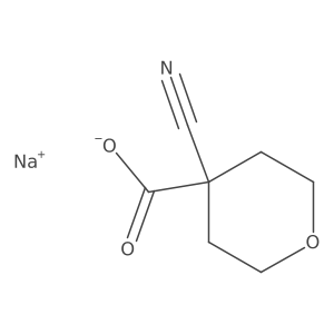 Sodium 4-cyanotetrahydro-2H-pyran-4-carboxylate结构式