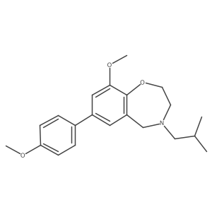 4-Isobutyl-9-methoxy-7-(4-methoxyphenyl)-2,3,4,5-tetrahydro-1,4-benzoxazepine结构式