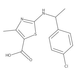5-Thiazolecarboxylic acid, 2-[[1-(4-chlorophenyl)ethyl]amino]-4-methyl- Structure