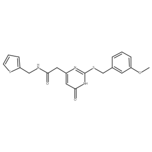 2-(2-((3-methoxybenzyl)thio)-6-oxo-1,6-dihydropyrimidin-4-yl)-N-(thiophen-2-ylmethyl)acetamide Structure