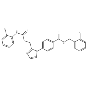 N-(2-fluorobenzyl)-4-(2-((2-((2-fluorophenyl)amino)-2-oxoethyl)thio)-1H-imidazol-1-yl)benzamide结构式