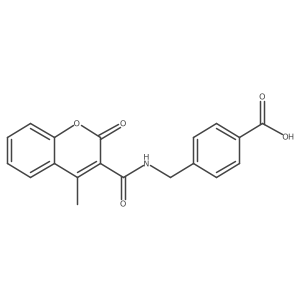 4-((4-methyl-2-oxo-2H-chromene-3-carboxamido)methyl)benzoic acid结构式