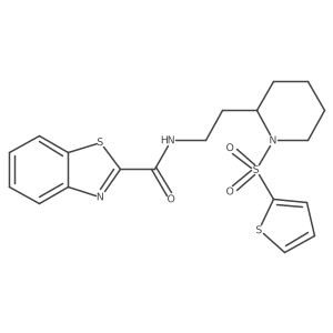 N-(2-(1-(thiophen-2-ylsulfonyl)piperidin-2-yl)ethyl)benzo[d]thiazole-2-carboxamide结构式