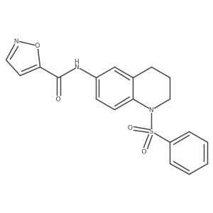 N-(1-(phenylsulfonyl)-1,2,3,4-tetrahydroquinolin-6-yl)isoxazole-5-carboxamide结构式