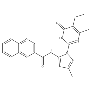 N-(1-(5-ethyl-4-methyl-6-oxo-1,6-dihydropyrimidin-2-yl)-3-methyl-1H-pyrazol-5-yl)quinoxaline-2-carboxamide Structure