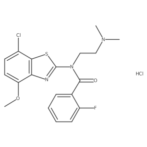 N-(7-chloro-4-methoxybenzo[d]thiazol-2-yl)-N-(2-(dimethylamino)ethyl)-2-fluorobenzamide hydrochloride结构式