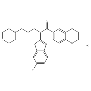 N-(6-fluorobenzo[d]thiazol-2-yl)-N-(3-morpholinopropyl)-2,3-dihydrobenzo[b][1,4]dioxine-6-carboxamide hydrochloride Structure