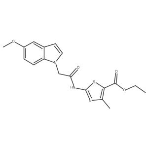 ethyl 2-{[(5-methoxy-1H-indol-1-yl)acetyl]amino}-4-methyl-1,3-thiazole-5-carboxylate结构式