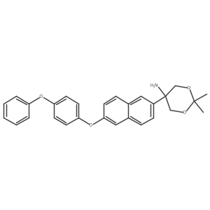 2,2-Dimethyl-5-(6-(4-phenoxyphenoxy)naphthalen-2-yl)-1,3-dioxan-5-amine结构式