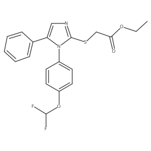 ethyl 2-((1-(4-(difluoromethoxy)phenyl)-5-phenyl-1H-imidazol-2-yl)thio)acetate Structure