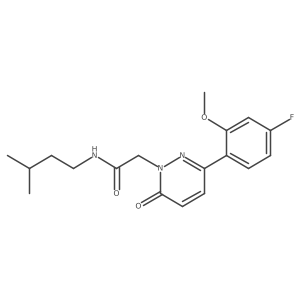 2-[3-(4-fluoro-2-methoxyphenyl)-6-oxopyridazin-1(6H)-yl]-N-(3-methylbutyl)acetamide结构式
