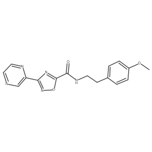 N-(4-methoxyphenethyl)-3-(pyrazin-2-yl)-1,2,4-oxadiazole-5-carboxamide结构式