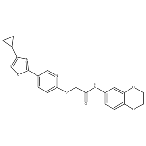2-{[5-(3-cyclopropyl-1,2,4-oxadiazol-5-yl)pyridin-2-yl]sulfanyl}-N-(2,3-dihydro-1,4-benzodioxin-6-yl)acetamide Structure
