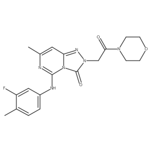 5-(3-fluoro-4-methylanilino)-7-methyl-2-(2-morpholino-2-oxoethyl)[1,2,4]triazolo[4,3-c]pyrimidin-3(2H)-one结构式