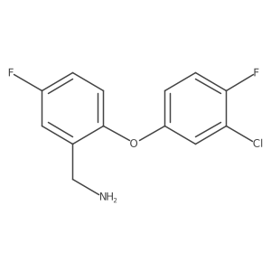 (2-(3-Chloro-4-fluorophenoxy)-5-fluorophenyl)methanamine Structure