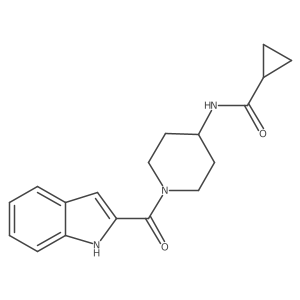 N-[1-(1H-indol-2-ylcarbonyl)piperidin-4-yl]cyclopropanecarboxamide结构式