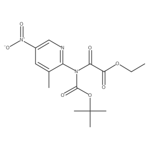 Ethyl [(tert-butoxycarbonyl)(3-methyl-5-nitropyridin-2-yl)amino](oxo)acetate结构式