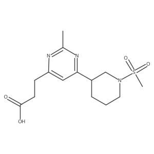 3-(2-Methyl-6-(1-(methylsulfonyl)piperidin-3-yl)pyrimidin-4-yl)propanoic acid结构式
