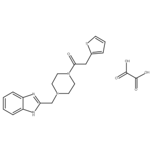 1-(4-((1H-benzo[d]imidazol-2-yl)methyl)piperazin-1-yl)-2-(thiophen-2-yl)ethanone oxalate结构式