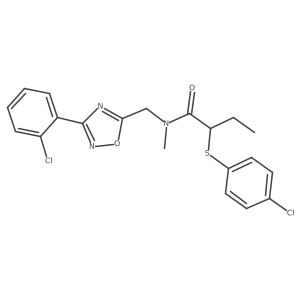 Butanamide, N-[[3-(2-chlorophenyl)-1,2,4-oxadiazol-5-yl]methyl]-2-[(4-chlorophenyl)thio]-N-methyl- Structure