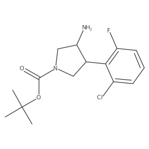 CC(C)(C)OC(=O)N1CC(N)C(c2c(F)cccc2Cl)C1结构式